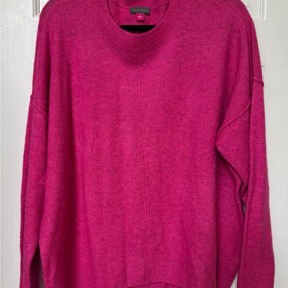 Vince Camuto Pink Crew Neck Sweater Soft Knit